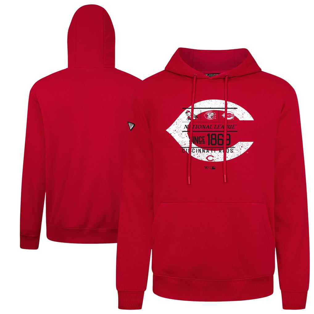  Cincinnati Reds Levelwear Distressed Podium Acumen Pullover Hoodie - Red